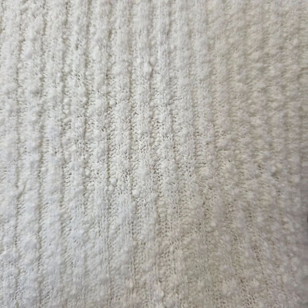 Madewell Ivory Textured Rib Knit Short‎ Sleeve Sweater Top XS Cozy Stretch